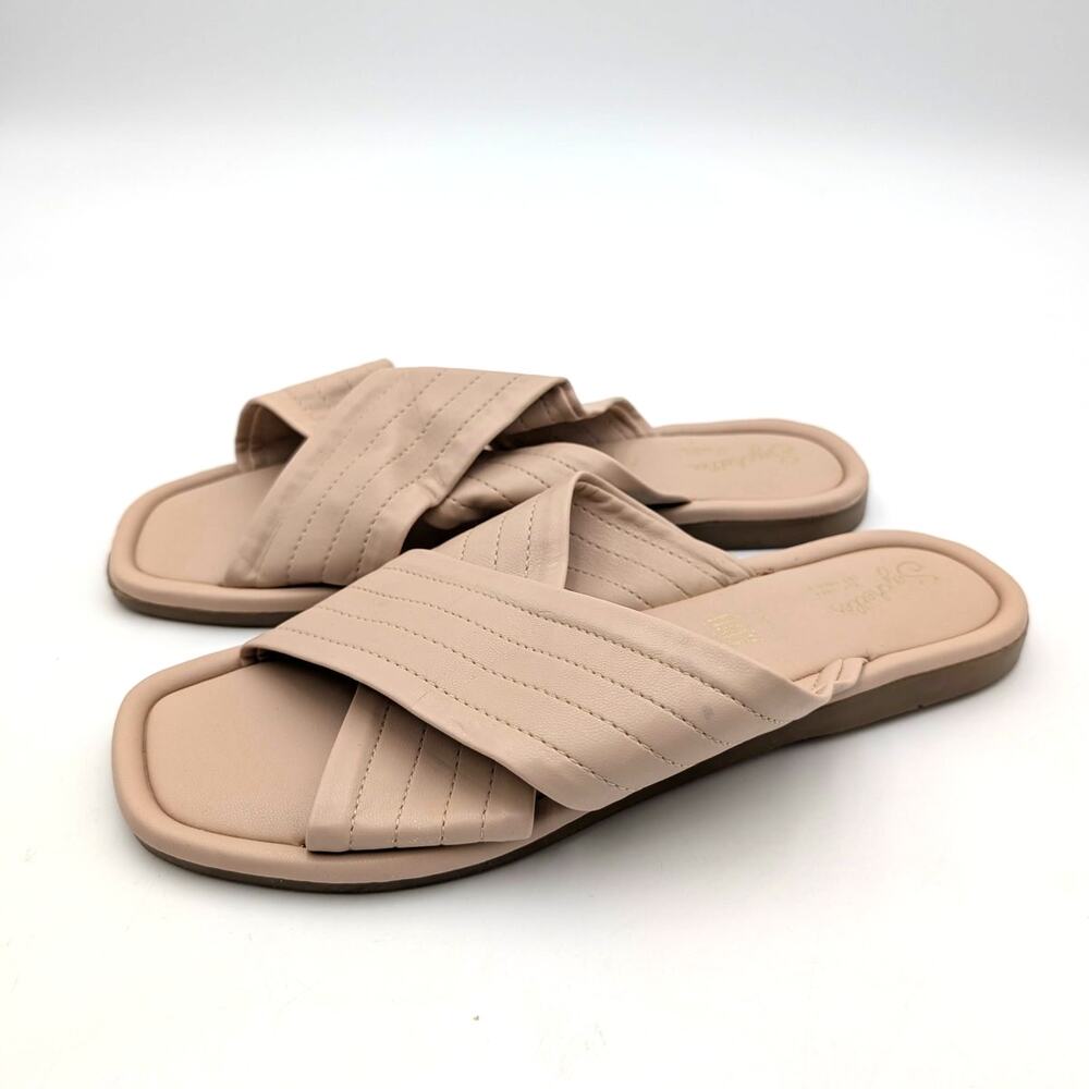 Seychelles Word For Word Slide Sandal Crisscross Strap Women Beige Size US9 EU40